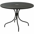 Bfm Seating Barnegat 42'' Round Black Steel Outdoor / Indoor Dining Height Table with Umbrella Hole 163SU42RBLD